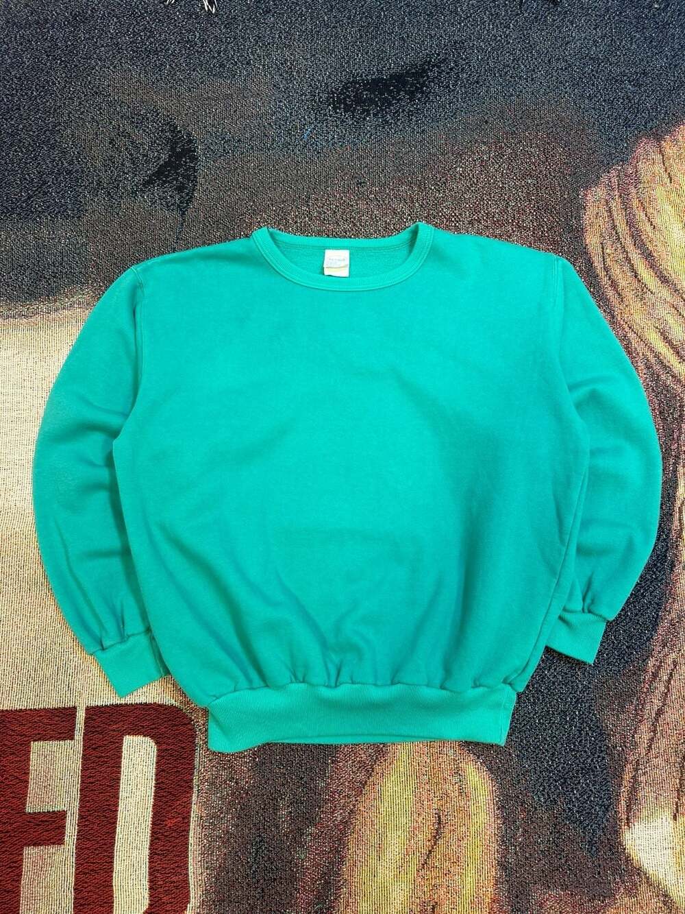 Vintage 90s Green Vanson In Gear Blank Crewneck Sweatshirt